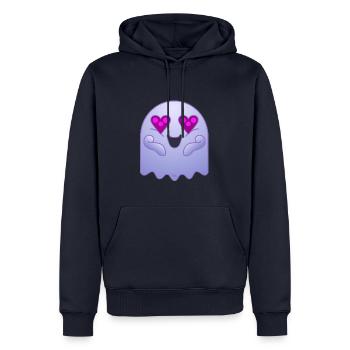 Fantôme pour t’aimer - Sweat à capuche Premium bio Homme - bleu marine - Devant - Nico (187cm)
