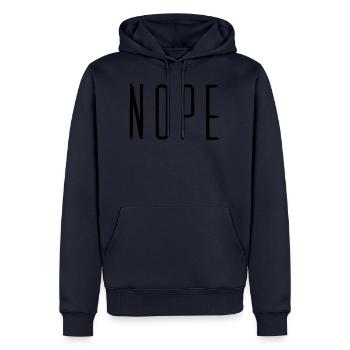 Pas de paroles drôles - Sweat à capuche Premium bio Homme - bleu marine - Devant - Nico (187cm)