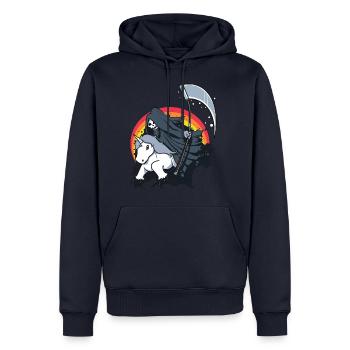 Einhorn Tod der Tod Sense lustig Geschenk - Männer Premium Bio Hoodie - Navy - Vorne - Nico (187cm)