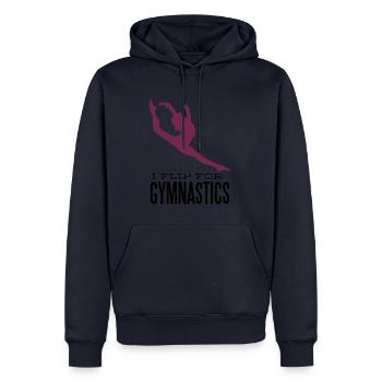 Gymnastique - Je bascule pour la gymnastique - Sweat à capuche Premium bio Homme - bleu marine - Devant - Nico (187cm)