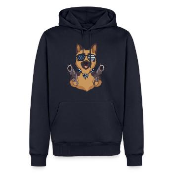 German Shepherd American Military Dogs - Men’s Premium Organic Hoodie - navy - Front - Nico (187cm)