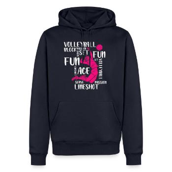 Volleyball Player Spike - Männer Premium Bio Hoodie - Navy - Vorne - Nico (187cm)