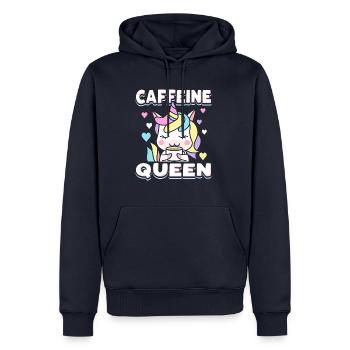 Caffeine Queen Cappuccino Drink Mrs. Unicorn - Men’s Premium Organic Hoodie - navy - Front - Nico (187cm)