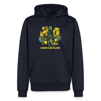 1000 Pfund Club Muscle Strong Men Gym Workout - Männer Premium Bio Hoodie - Navy - Vorne - Nico (187cm)