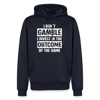Funny Poker I Invest - Männer Premium Bio Hoodie - Navy - Vorne - Nico (187cm)