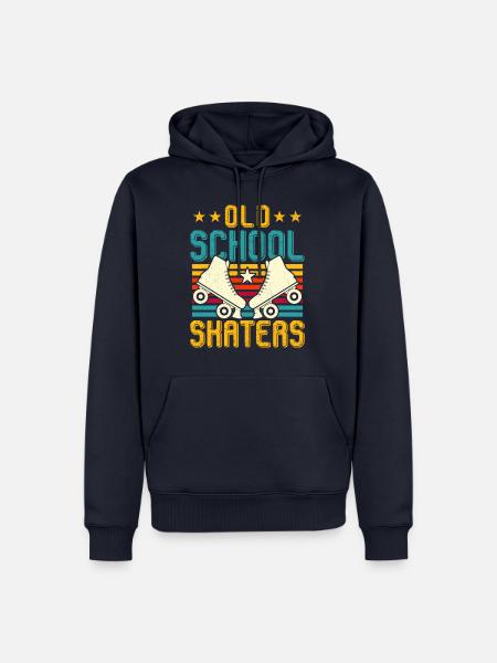 Retro Roller Skates - Männer Premium Bio Hoodie - Navy