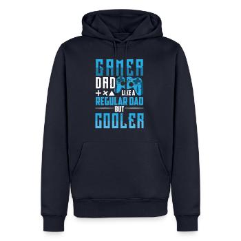 Funny Gamer Dad Like A Regular Dad But - Männer Premium Bio Hoodie - Navy - Vorne - Nico (187cm)