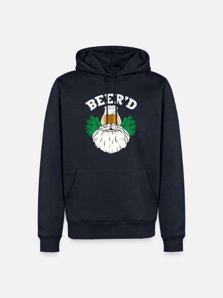 Funny Pun Beer'd - Männer Premium Bio Hoodie - Navy