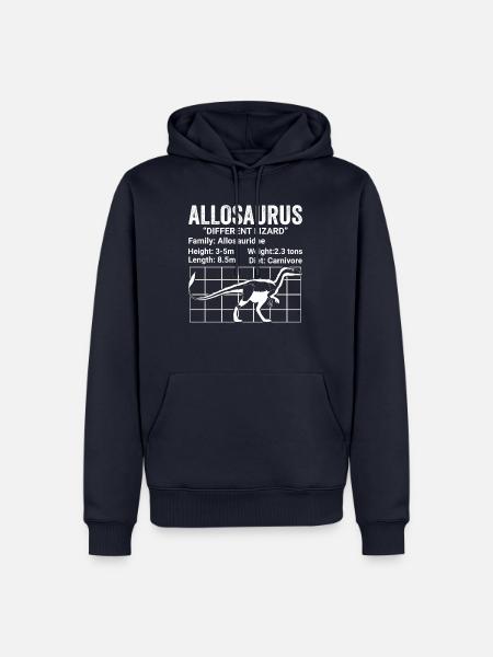 Paleontologist Allosaurus - Männer Premium Bio Hoodie - Navy