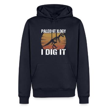 Funny Paleontology I Dig It - Männer Premium Bio Hoodie - Navy - Vorne - Nico (187cm)