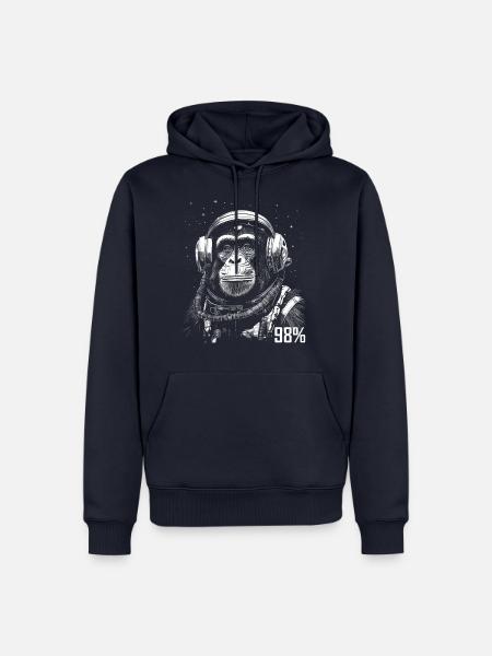 Astronaut Affe Weltraum Erkundung Abenteuer - Männer Premium Bio Hoodie - Navy