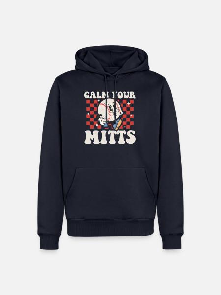 Calm Your Mitts Baseball-t-shirt - Männer Premium Bio Hoodie - Navy
