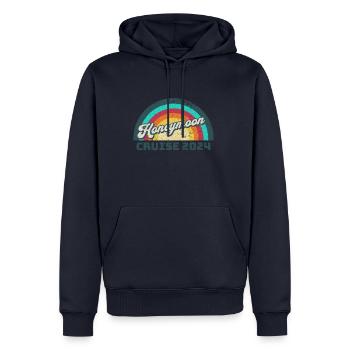 T-shirt „flitterwochen-kreuzfahrt Für Paare 2024“ - Männer Premium Bio Hoodie - Navy - Vorne - Nico (187cm)