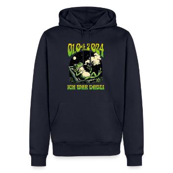 Legalisierung 2024 Cannabis Tee - Männer Premium Bio Hoodie - Navy - Vorne - Nico (187cm)