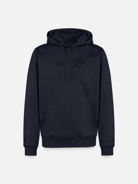 I love Pizza Hunde - Männer Premium Bio Hoodie - Navy
