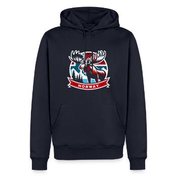 Norwegen Elch - Männer Premium Bio Hoodie - Navy - Vorne - Nico (187cm)