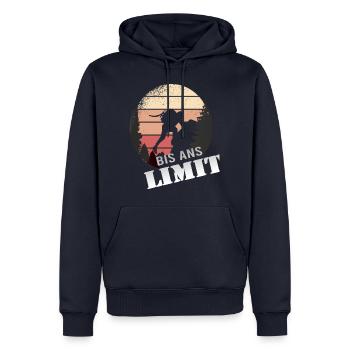 Wandern bis ans Limit - Männer Premium Bio Hoodie - Navy - Vorne - Nico (187cm)