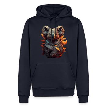 Space Koala - Männer Premium Bio Hoodie - Navy - Vorne - Nico (187cm)