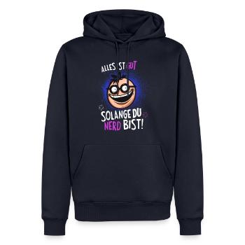 Alles ist Gut Solange du nerd bist - Männer Premium Bio Hoodie - Navy - Vorne - Nico (187cm)