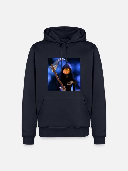 Der Sensenmann zu Halloween - Männer Premium Bio Hoodie - Navy
