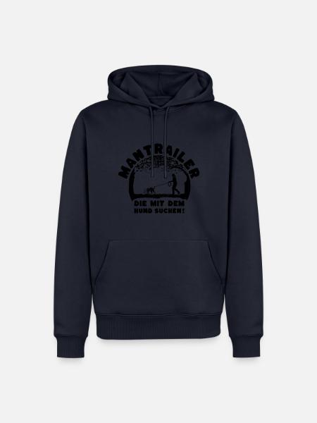 Mantrailer - die mit dem Hund suchen Stafford Frau - Männer Premium Bio Hoodie - Navy