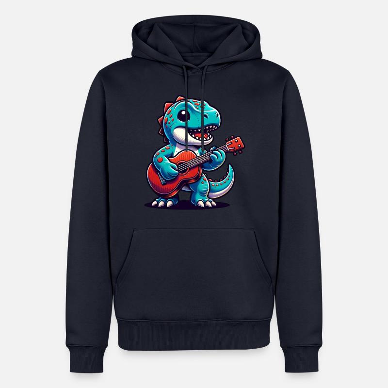 Conception de guitariste Dino mignon - Sweat à capuche Premium bio Homme - bleu marine