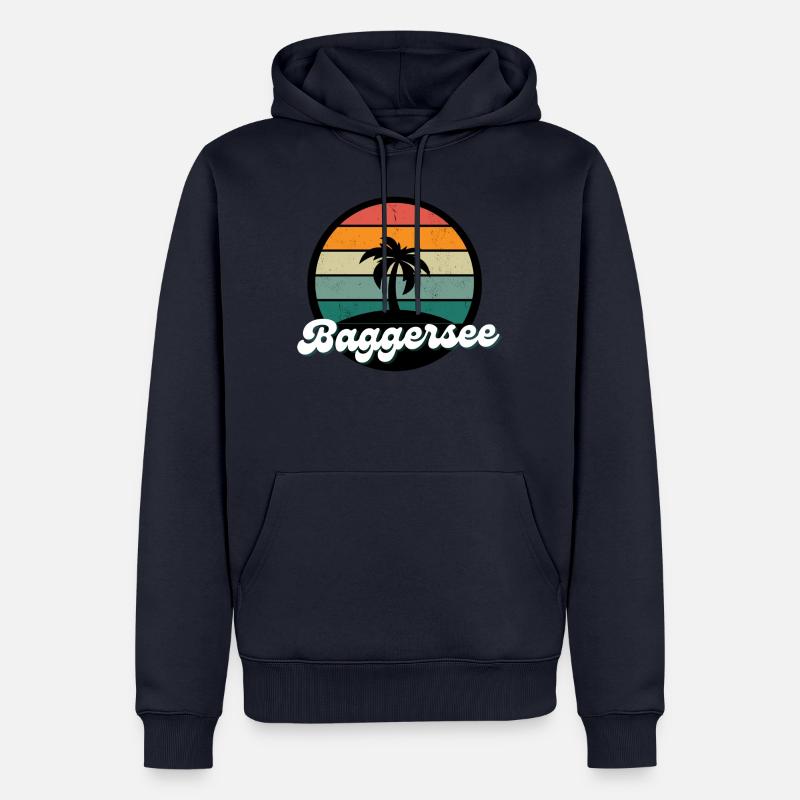 Baggersee Insel Urlaub Freizeit - Männer Premium Bio Hoodie - Navy