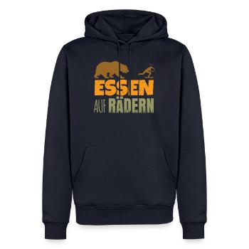 Skateboard Essen auf Rädern - Skater Skateboarder - Männer Premium Bio Hoodie - Navy - Vorne - Nico (187cm)