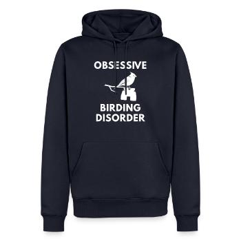Observation des oiseaux - observation des oiseaux - observation des oiseaux - oiseau - Sweat à capuche Premium bio Homme - bleu marine - Devant - Nico (187cm)