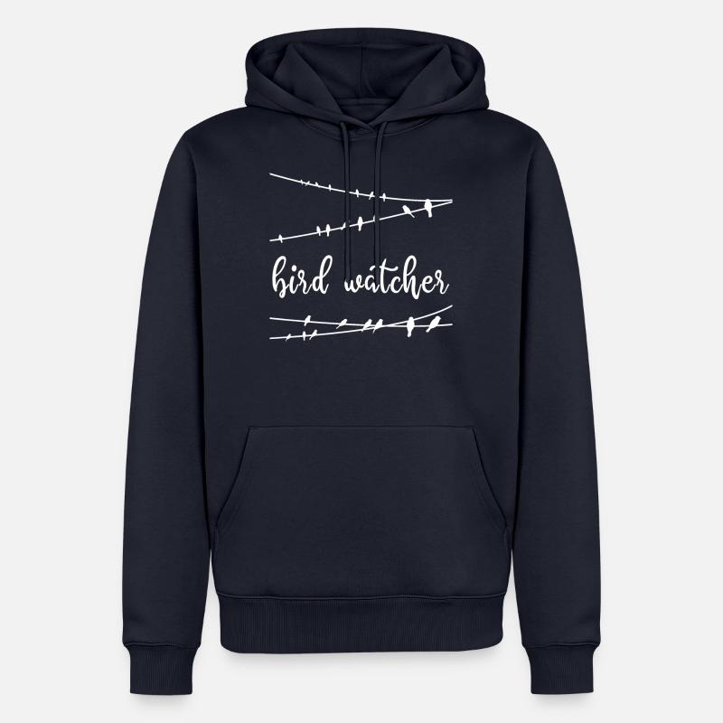 Observation des oiseaux - Observation des oiseaux - Oiseaux - Observation des oiseaux - Sweat à capuche Premium bio Homme - bleu marine