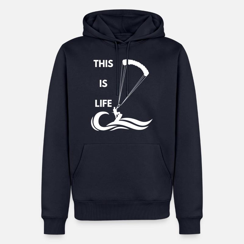 Kitesurf - Kitesurf - Kitesurf - Cadeau - Sweat à capuche Premium bio Homme - bleu marine