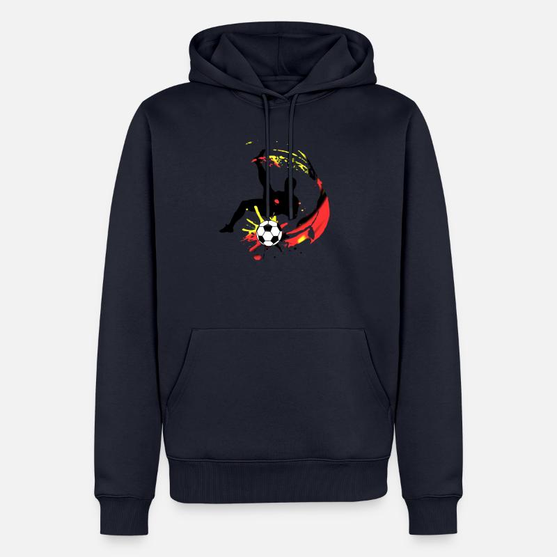 blockedName - Sweat à capuche Premium bio Homme - bleu marine