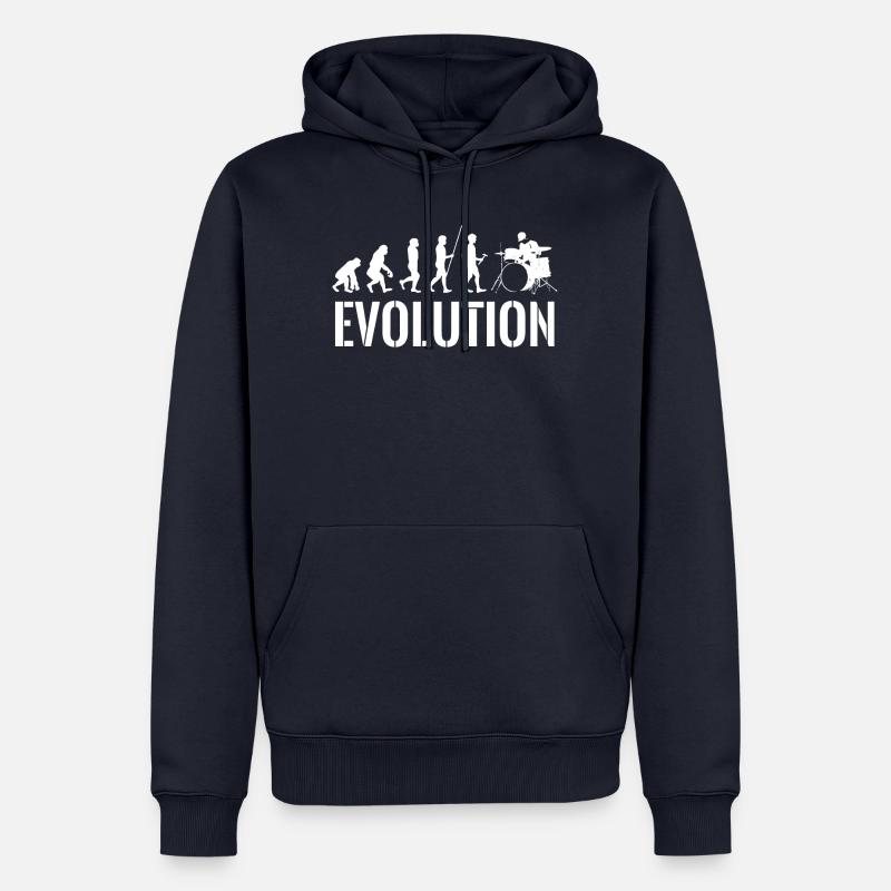 Drummer - Schlagzeug - Evolution - Schlagzeuger - Männer Premium Bio Hoodie - Navy