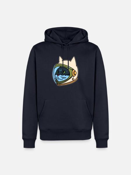 Astro cat - Astronaut - Katze - Kätzchen - Weltall - Männer Premium Bio Hoodie - Navy