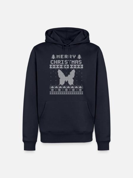 Ugly Christmas Butterfly Edition - Männer Premium Bio Hoodie - Navy