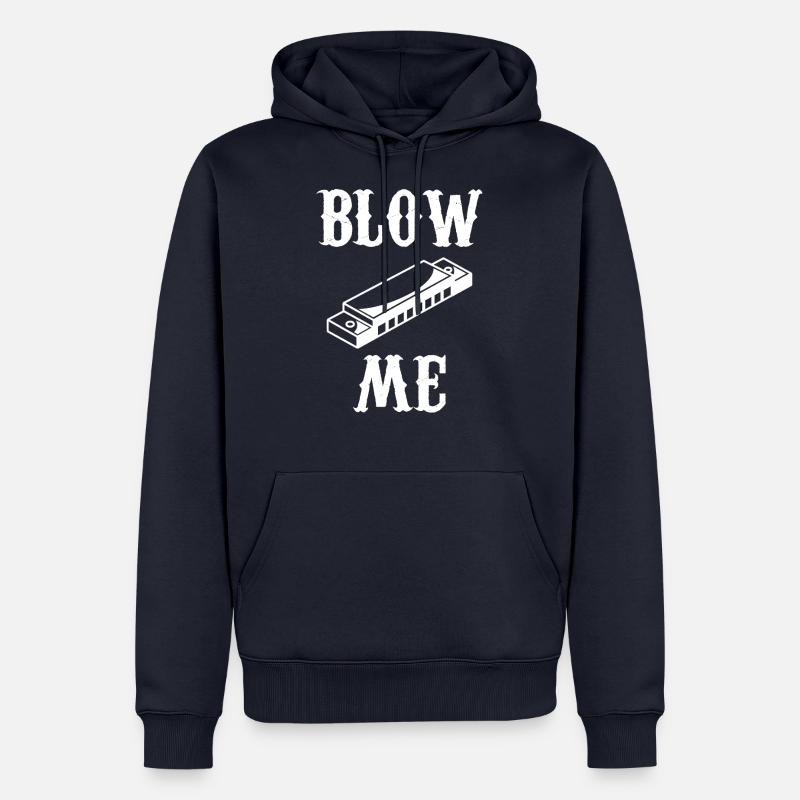 harmonica - harmonica player - harmonica - Men’s Premium Organic Hoodie - navy