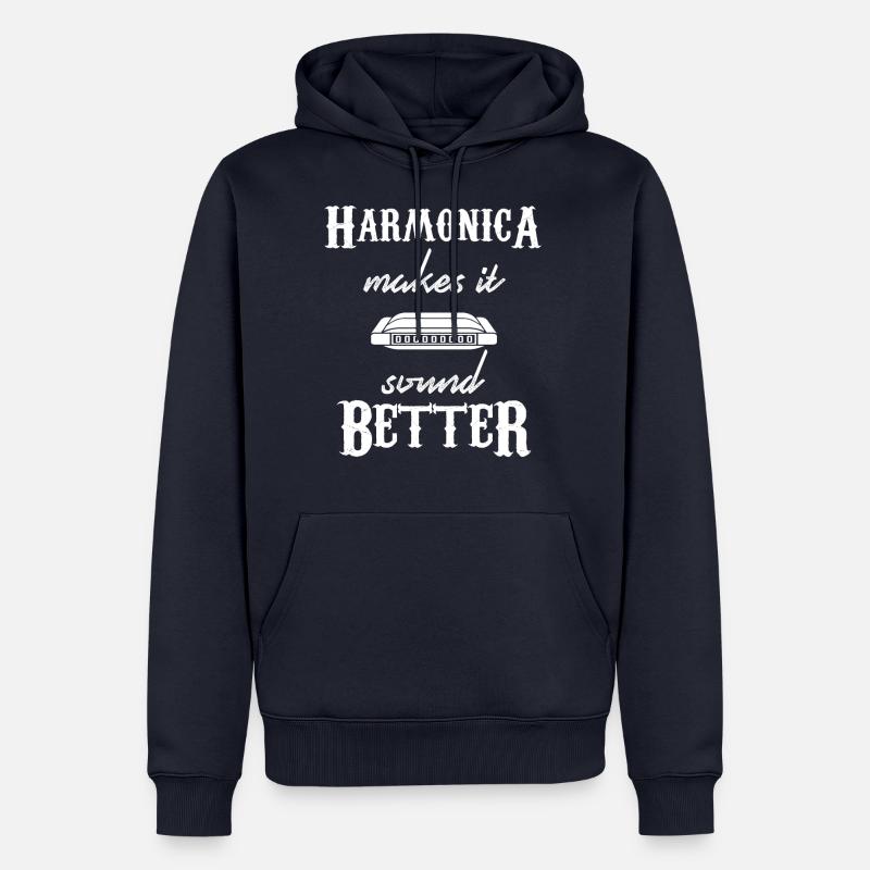 harmonica - harmonica player - harmonica - Men’s Premium Organic Hoodie - navy