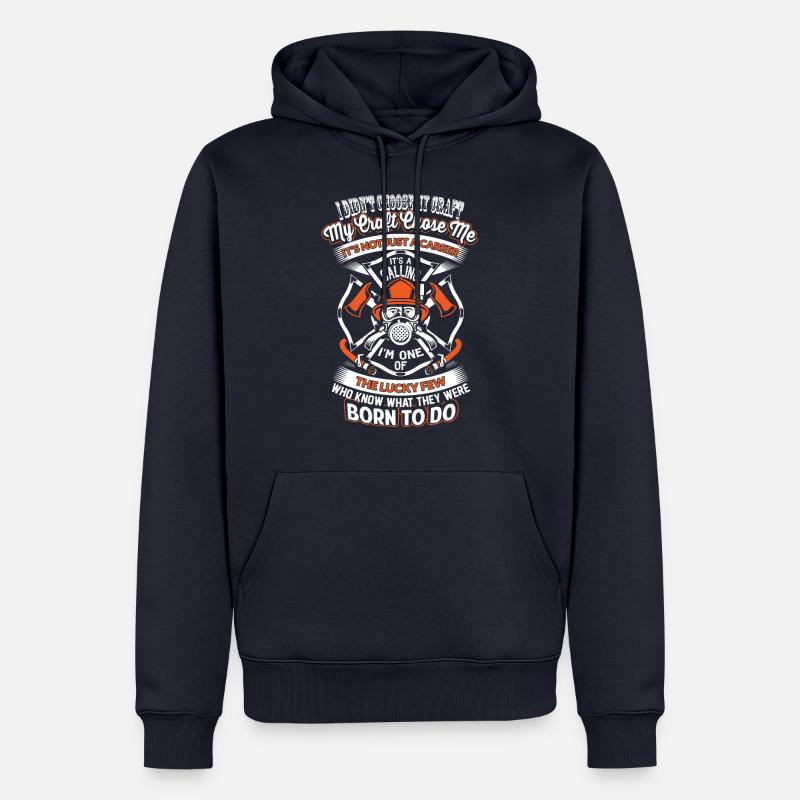 Né pour pompier pompier pompier - Sweat à capuche Premium bio Homme - bleu marine