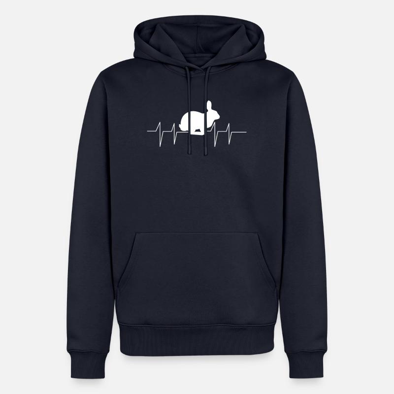 Hasen - Hase - Hasenbesitzer - Herzfrequenz - Männer Premium Bio Hoodie - Navy