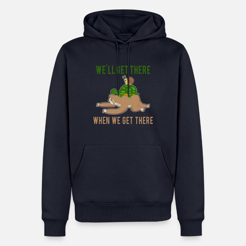 Sloth Running Team - "Nous y arriverons" - Sweat à capuche Premium bio Homme - bleu marine
