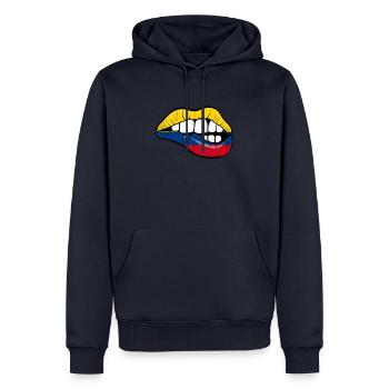 Colombie Football Cadeau Colombie Fan Sexy - Sweat à capuche Premium bio Homme - bleu marine - Devant - Nico (187cm)