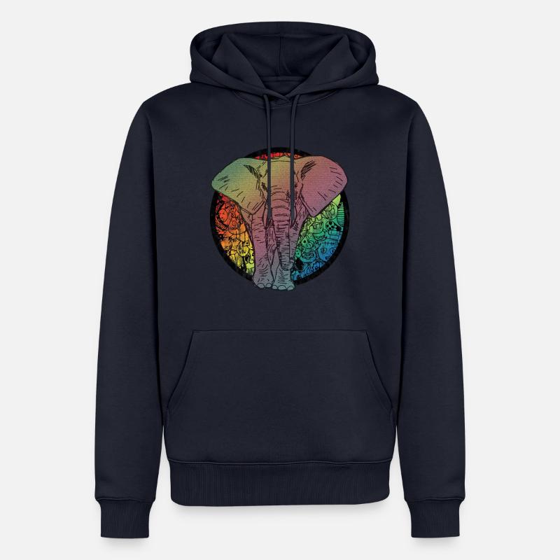 Elefant Comic - Männer Premium Bio Hoodie - Navy