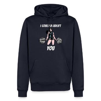 Je pourrais vous soulever la motivation d'entraînement de gymnase de femmes - Sweat à capuche Premium bio Homme - bleu marine - Devant - Nico (187cm)