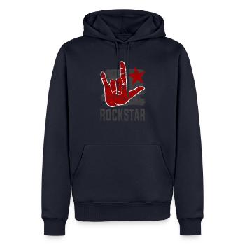 Rock Star Rock N Roll Hand Horn - Men’s Premium Organic Hoodie - navy - Front - Nico (187cm)
