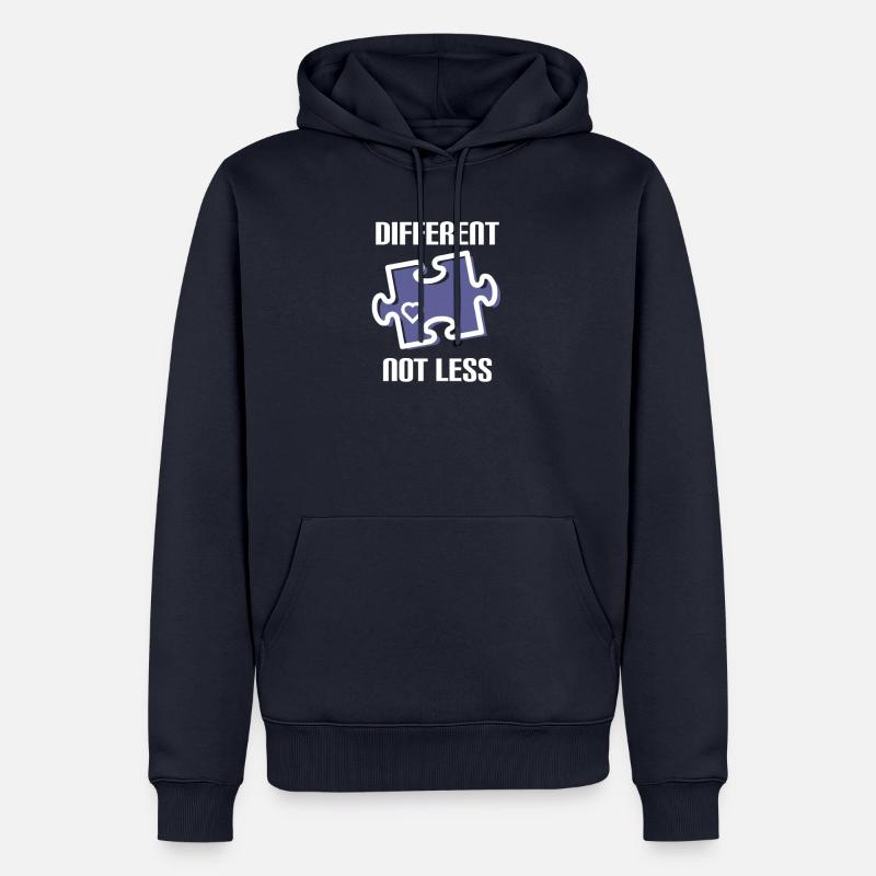 DIFFERENT - NOT LESS! AUTISMUS - Männer Premium Bio Hoodie - Navy