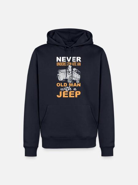 Alter Mann Jeep cooles Geschenk - Männer Premium Bio Hoodie - Navy
