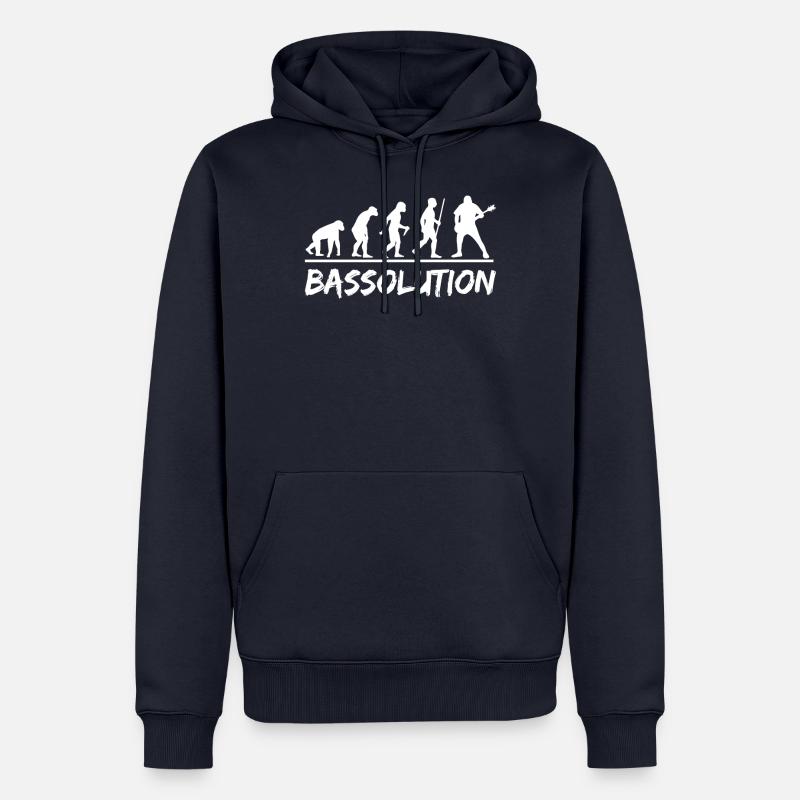 Musique Bassolution Evolution Bass Guitar - Sweat à capuche Premium bio Homme - bleu marine