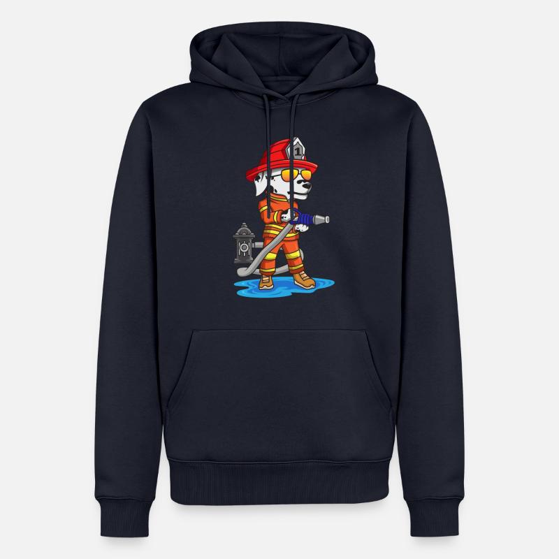 Pompier chien de pompier chien - Sweat à capuche Premium bio Homme - bleu marine