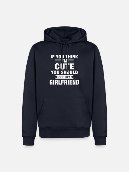 Hübsche Freundin Geschenkidee - Männer Premium Bio Hoodie - Navy