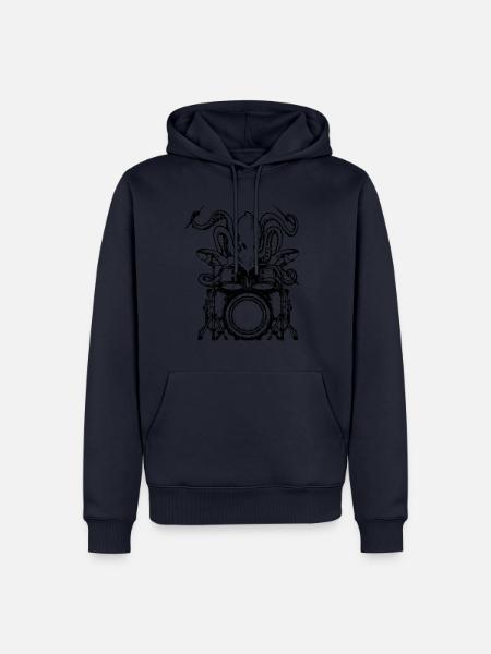Drummer Oktopus - Schlagzeug Tintenfisch Geschenk - Männer Premium Bio Hoodie - Navy